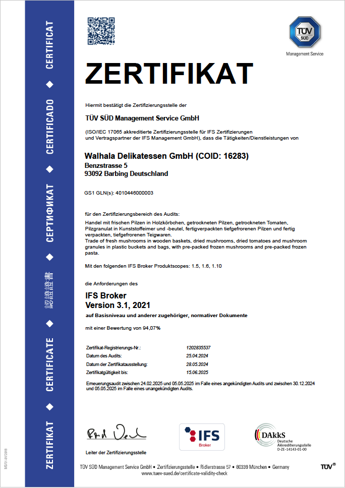 Zertifikat IFS